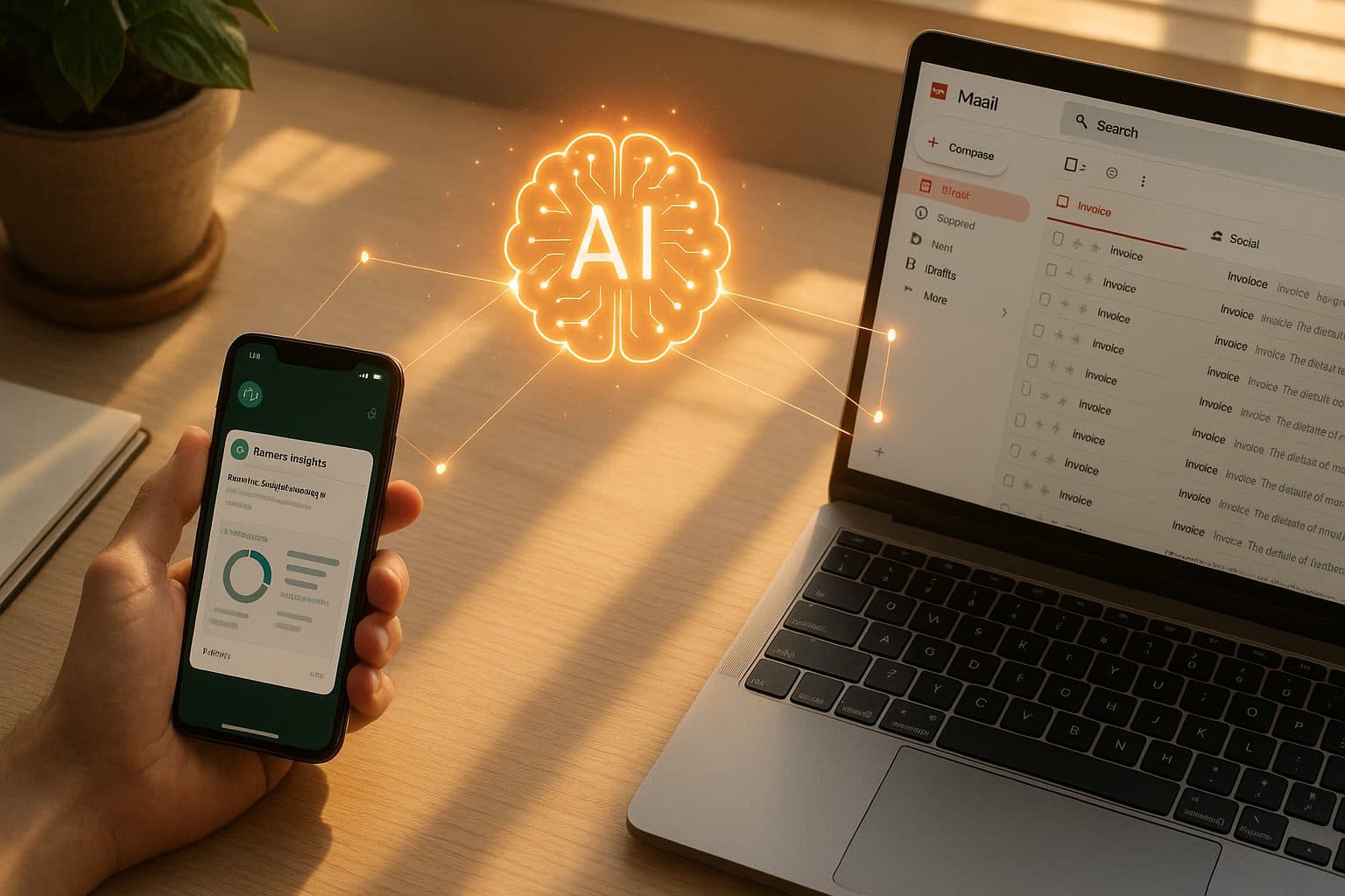 סוכן שמפצל חשבוניות אוטומטית: Gmail → AI → WhatsApp כל בוקר